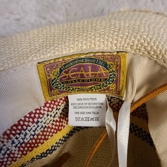 Scala Collezione Floppy Japanese Straw Hat with Leather Chin Strap - Picture 7 of 9